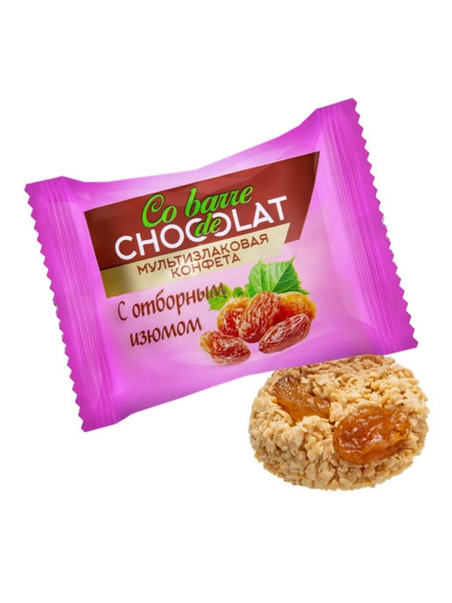 Мультизлаковые конфеты "Co barre de CHOCOLAT" отборным изюмом 2000гр ...