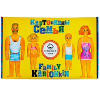 Игровой магнитный набор с куклами BeeZee Toys "Семья Картонкиных" одевашка, 4 фигурки кукол, 16 комплектов магнитных нарядов. Спонсорские товары