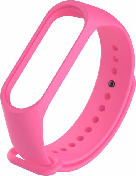 Ремешок для фитнес-браслета Xiaomi Mi Band 3/4, розовый. Силиконовый ...