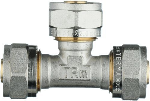 Тройник латунь 16x16x16 цанга-цанга-цанга, Terma 01400, 35503 - купить ...