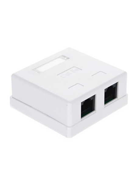 Розетка компьютерная RJ45 TV-COM 5e UTP RJ-45 двойная белая (STV-2RJ45U ...