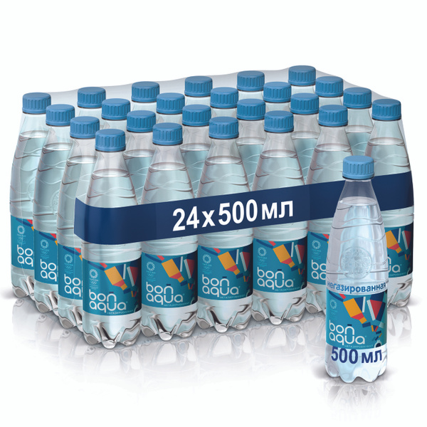 BonAqua Вода чистая питьевая негазированная, 24 шт х 0,5 л - купить с ...