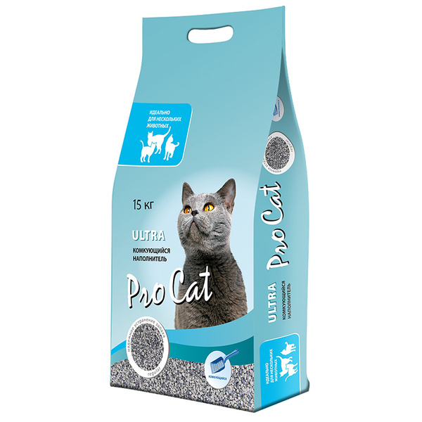 Наполнитель для кошачьего туалета PRO CAT ультра комкующийся 15кг ...