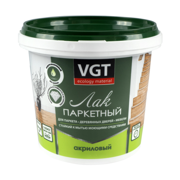 VGT ЛАК ПО ДЕРЕВУ АКРИЛОВЫЙ ПАРКЕТНЫЙ для пола, мебели внутри помещения ...