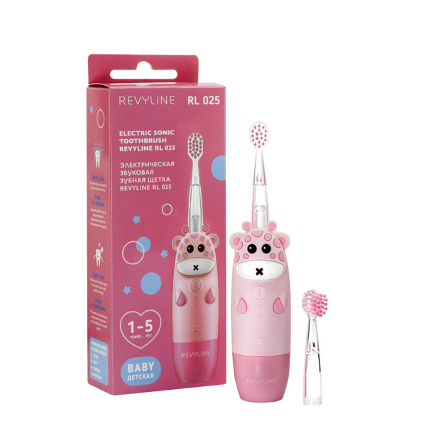 Детская звуковая электрическая зубная щётка Revyline RL 025 Pink ...