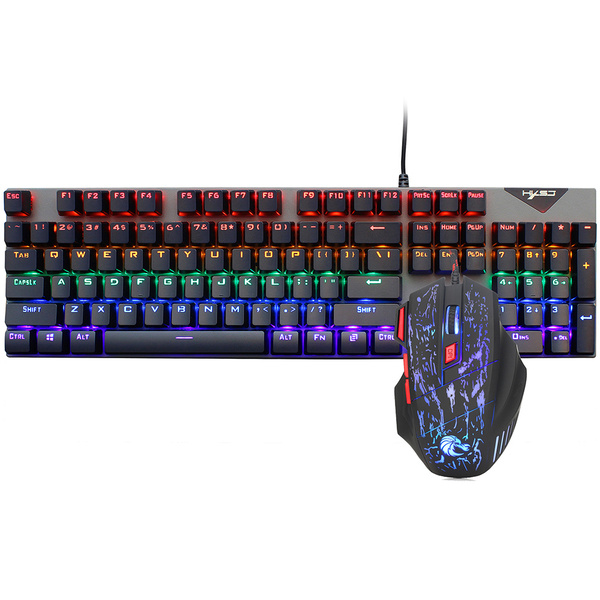 Комбинированная проводная клавиатура и мышь HXSJ L300 Клавиатура с RGB ...