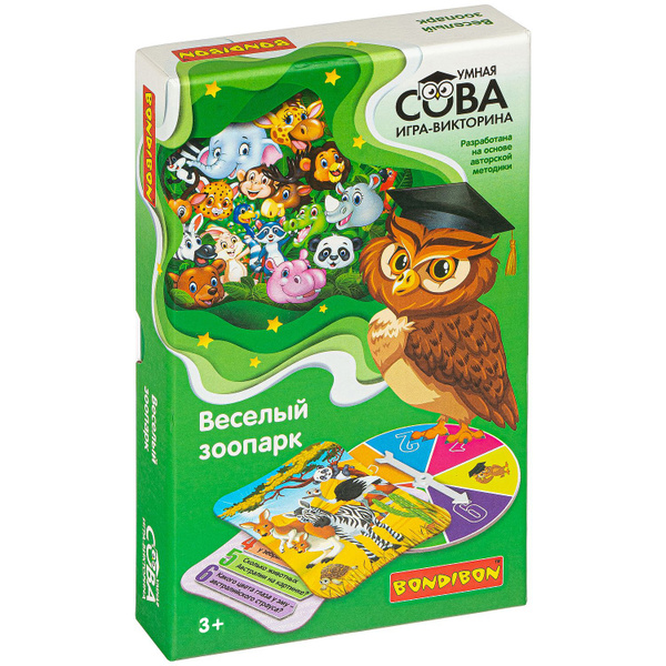 Настольная игра викторина "Веселый зоопарк" Bondibon Умная Сова ...