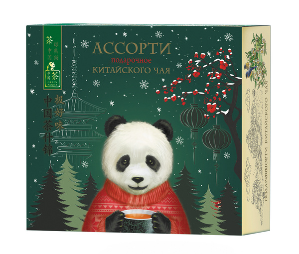 Набор чая в пакетиках Зеленая Панда "Green Panda" 6 вкусов по 4 саше ...