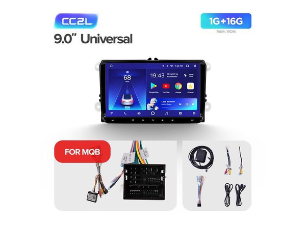 Магнитола Teyes CC2L Plus 1+16GB Volkswagen Universal 9"Штатное место ...