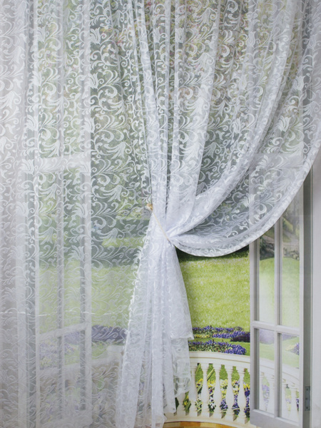 Тюль Домалетто из гардинного полотна Вензель тюльпан, Полиэстер ...