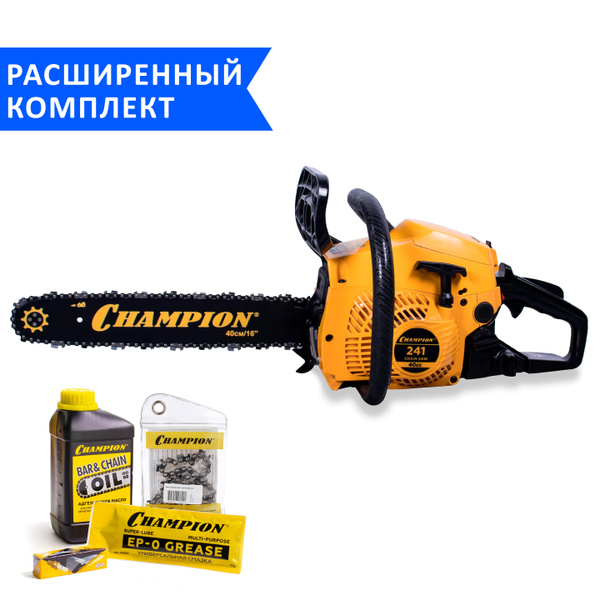 Бензопила цепная бензиновая CHAMPION 241-16 -3/8-1,3-56 + дополнительно ...