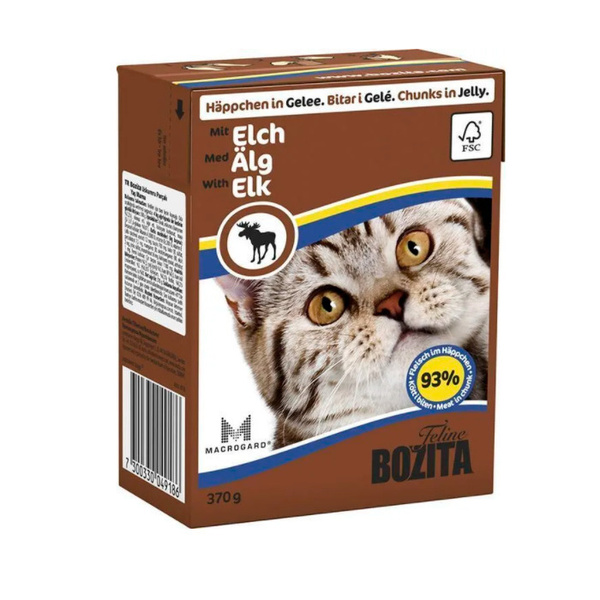 Влажный консервированный корм Bozita Feline для кошек, кусочки в желе с ...