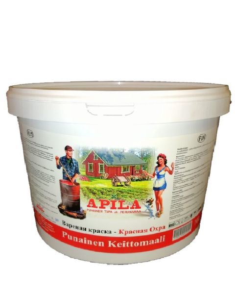Краска APILA,фасадная по дереву ,красная, матовая, 10л купить на OZON ...