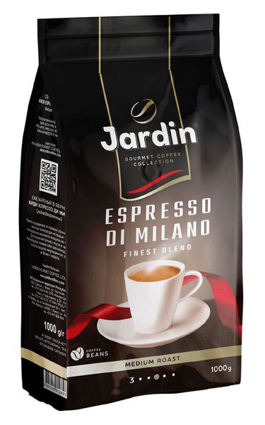 Кофе в зернах ЖАРДИН Эспрессо ди Милано зерно 1 кг., Jardin Espresso di ...