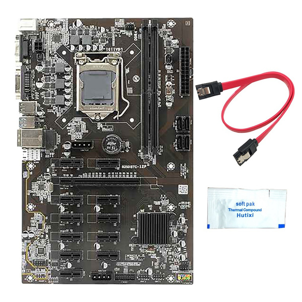 Материнская плата B250 для майнинга BTC, 12 слотов для видеокарт PCI-E ...
