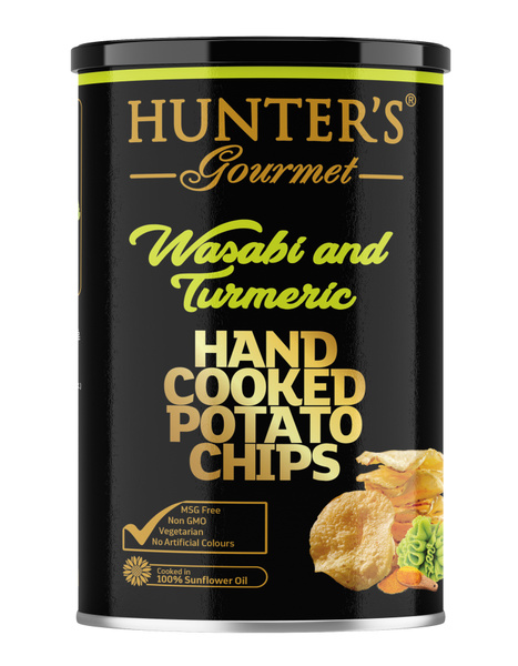 Чипсы картофельные Hunter s Gourmet (Васаби и Куркума)150г, банка ...