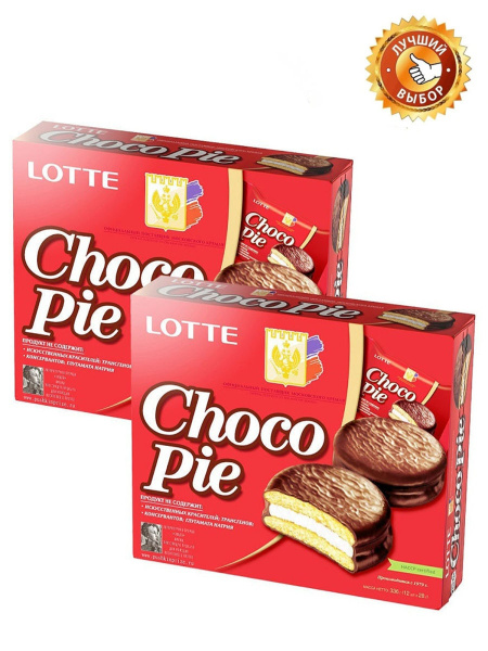 Характеристики Печенье LOTTE 2 уп, Lotte Chocopie Чокопай Лотте0 ...