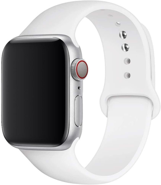Ремешок силиконовый для Apple Watch 38-40 mm (для эпл вотч) белый ...