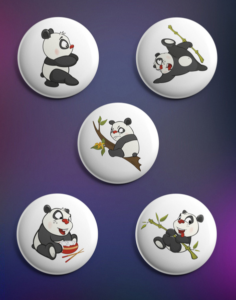 Набор значков Панда 03. Значок. Значки на рюкзак. - купить с доставкой ...