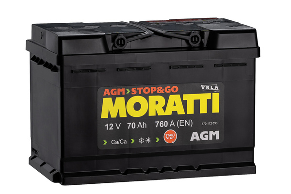 Аккумулятор автомобильный MORATTI AGM 70 а/ч (0) L3 (арт.570112033 ...