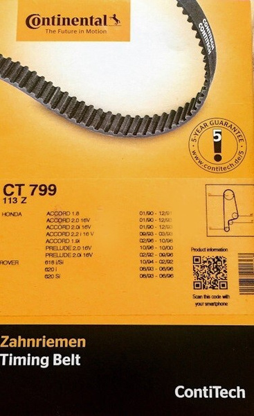 Ремень ГРМ CONTITECH CT799 113, 24 HONDA - ContiTech арт. CT799113 ...