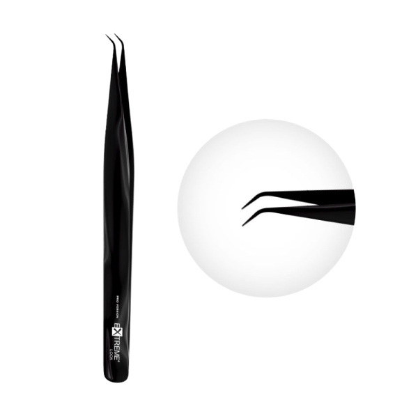 Extreme Look / Пинцет для наращивания ресниц Carbon Black, тип "S ...