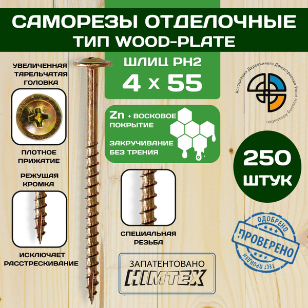 Саморез 4 x 55 мм 250 шт. - купить по выгодной цене в интернет-магазине ...