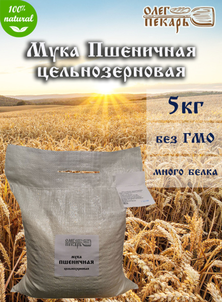 Мука цельнозерновая пшеничная из Шугуровской пшеницы, 5 кг. - купить с ...