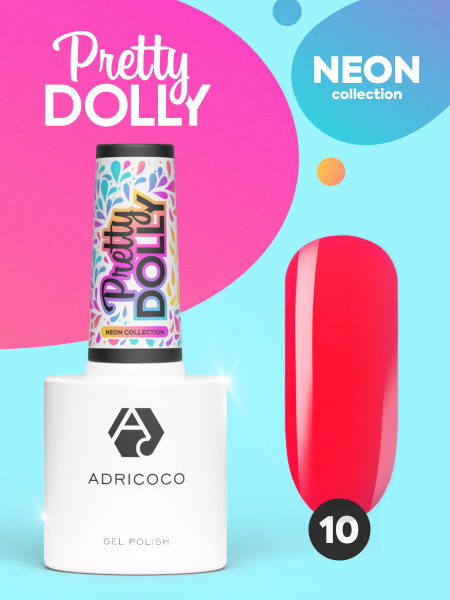 Гель лак для ногтей ADRICOCO Pretty dolly неоновый розовый №10 , 8 мл ...