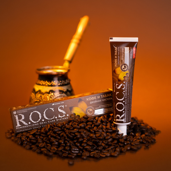 Зубная паста R.O.C.S. Кофе и табак, отбеливание, 74 г - купить с ...