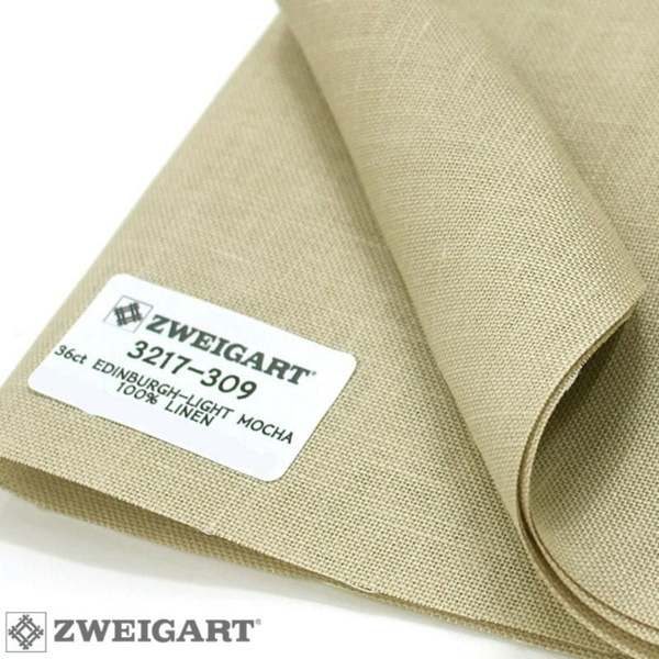 Канва ZWEIGART Edinburgh 35 ct. (70x50 см., цвет-309 светлый мокко, 100 ...