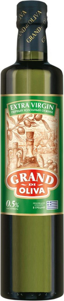 Масло оливковое GRAND DI OLIVA Extra Virgin нерафинированное, 500 мл ...