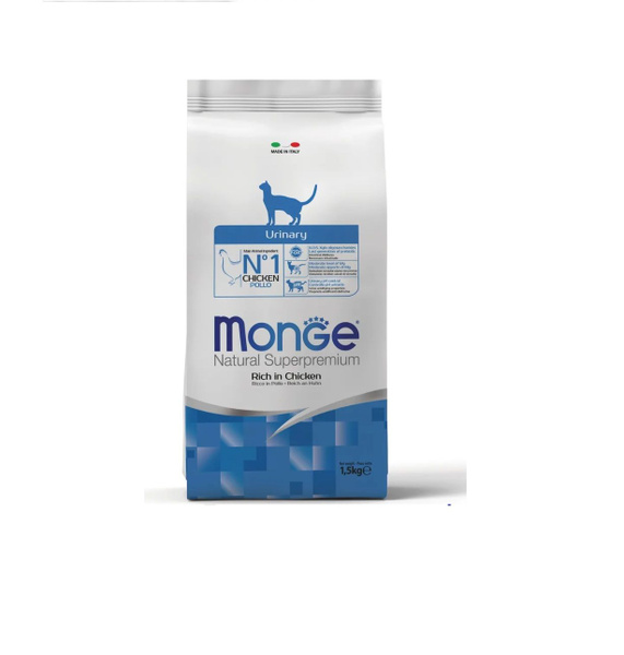 Корм сухой Monge Urinary, для кошек, профилактика МКБ, 1,5 кг - купить ...