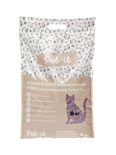 Pet-it TOFU Лаванда 12л комкующийся наполнитель для кошек - купить с ...
