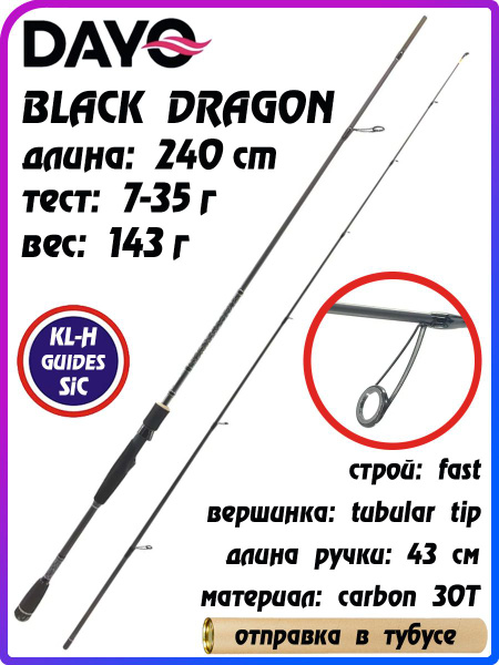 Спиннинг Dayo Спиннинг_для_рыбалки_BLACK_DRAGON_ультра_лайт_медиум_хеви ...