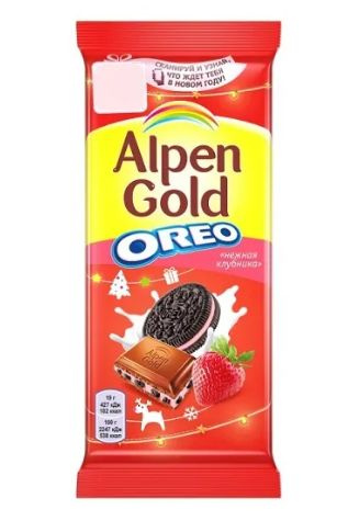 Шоколад АЛЬПЕН ГОЛД OREO Нежная клубника 85гр.*3шт. - купить с ...