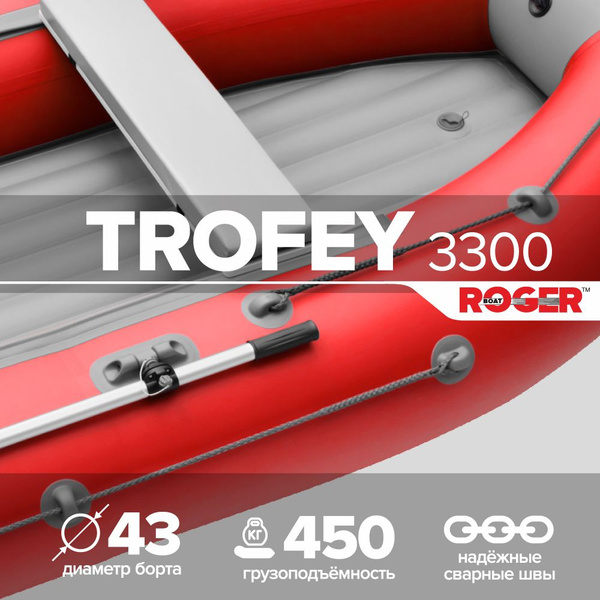 Лодка надувная ПВХ под мотор ROGER Trofey 3300, лодка роджер НДНД ...