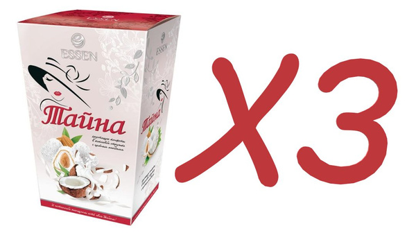 Конфеты "Тайна", Essen, с миндалём и кокосом, 130 г X3 упаковки ...