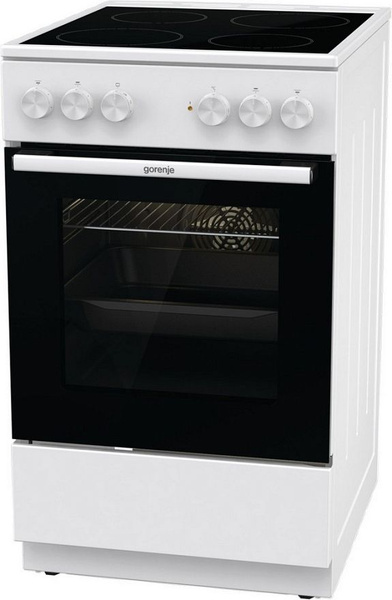 Электрическая плита Gorenje GEC5A41WG, стеклокерамика, 4 конфорки, 5.8 ...