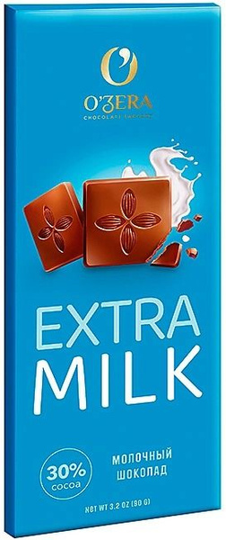 OZera, шоколад молочный Extra milk, 90 г - 2 шт. - купить с доставкой ...