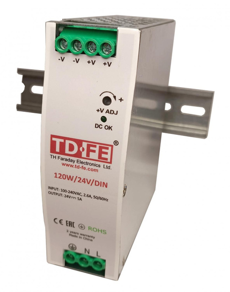 120W/24V/DIN импульсный блок питания на DIN-рейку Faraday - купить по ...