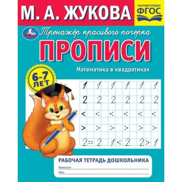 Рабочая тетрадь дошкольника. Прописи. Математика в квадратиках. М.А ...