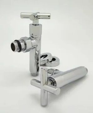Кран для полотенцесушителя угловой хромированный TIM 1/2" - 1/2 ...