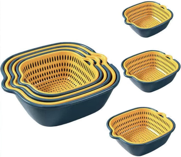 Двухслойная сливная корзина Многофункциональная пластиковая корзина для ...