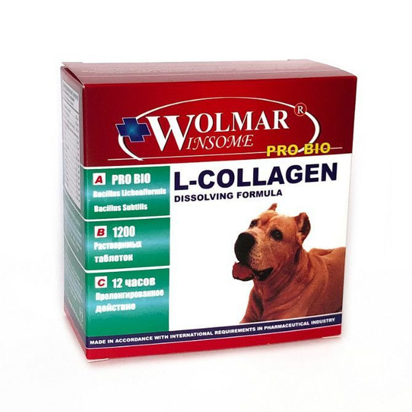 Wolmar Winsome Pro Bio L-Collagen комплекс для собак, для ...