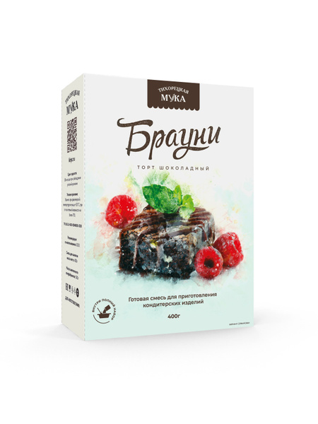 Смесь для выпечки Тихорецкая мука "Торт Шоколадный Брауни с глазурью ...
