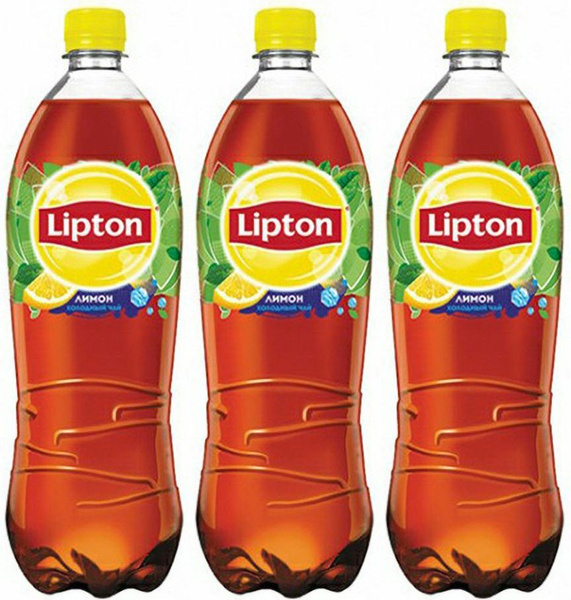 Холодный чай Lipton черный лимон, комплект: 3 бутылки по 1 л - купить с ...