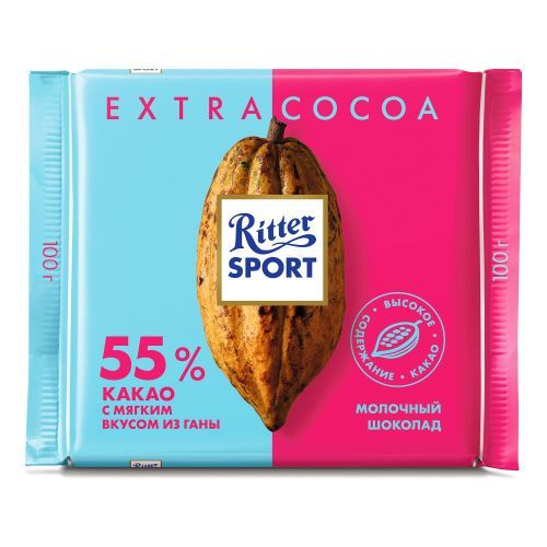 Шоколад Ritter Sport Extra cocoa молочный 100 г - купить с доставкой по ...