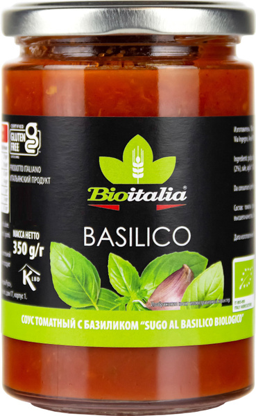 Соус томатный BIOITALIA Basil sauce sugo al basilica с базиликом, 350г ...