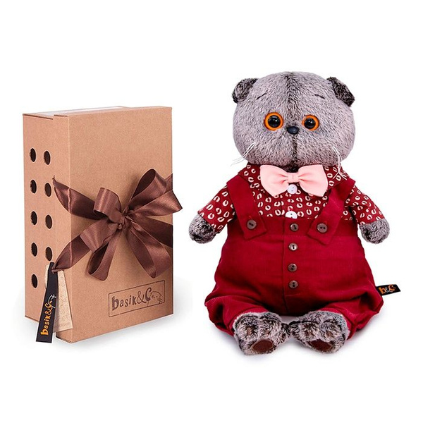 Кот игрушечный мягкий Basik&Сo Басик в кофейном комплекте (Ks19-206 ...